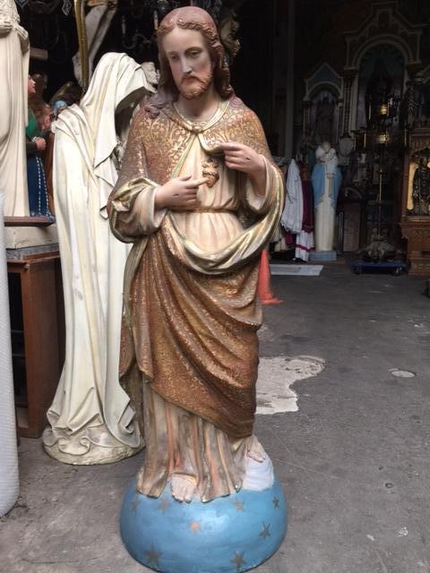 H.Heart Statue And Cross