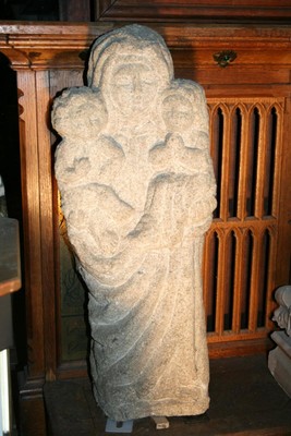 Hand-Carved Full Granite Statue Of The Virgin And The Child With St. Ann, SOURCE: CHURCH-PORTAL IN SPAIN
