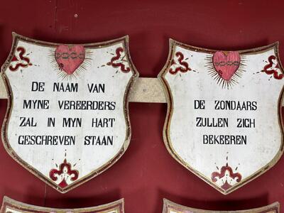 Hand Painted Procession Atributes en Wood, Belgium  19 th century