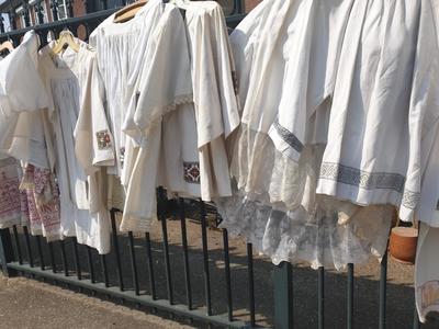 Huge Lot Of Religious Clothing And Altar Attributes Only For Sale In One Deal en Fabrics, Belgium 19 th century