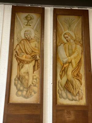 Matching Series Of 4 Pieces Paintings style Jugendstil en Hign Quality Special Paint - Technics / Painted on Panel, Amsterdam Netherlands  20 th century ( Anno 1925 )