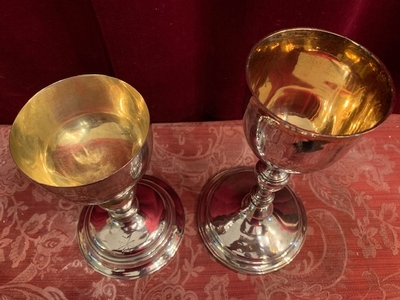 Matching Set Chalice & Ciborium Also For Sale Seperate en Silver, Belgium 19th century