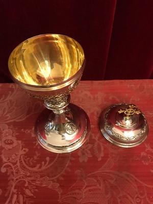 Matching Set Chalice & Ciborium Also For Sale Seperate en Silver, Belgium 19th century