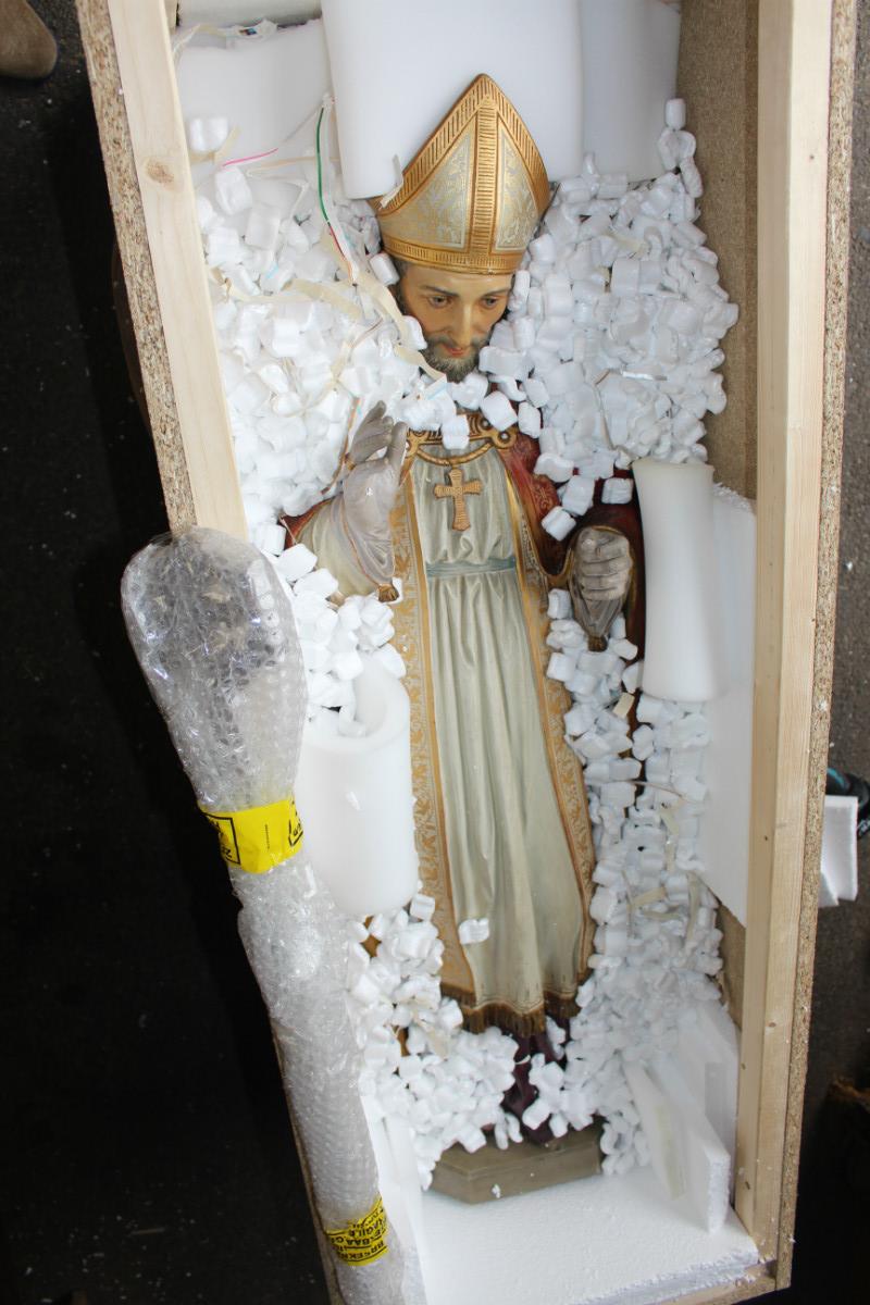 Packing Statue Of  St. Alphonsus  For Ontario Canada 2015.