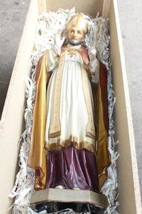 Packing Statue Of  St. Alphonsus  For Ontario Canada 2015. en Terra-Cotta polychrome, Belgium 19th century