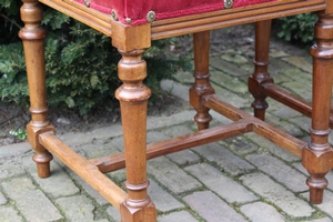 Altar Seats. Completely & Professionally Refit According To The Traditional Methods And With Original Materials. en wood oak / Red Velvet., Belgium 19th century