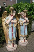 Angels  en Terra -cotta polycrome, France 19th century