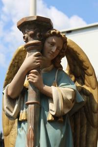 Angels en plaster polychrome, France 19th century