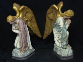 Angels en plaster polychrome, France 19th century