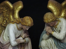 Angels en plaster polychrome, France 19th century