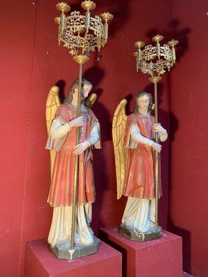 Angels en plaster polychrome / Brass / Bronze / Gilt, France 19th century ( anno 1880 )