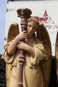 Angels en plaster polychrome, FRANCE 19th century