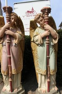 Angels en plaster polychrome, France 19th century