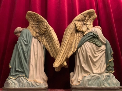 Angels en Composite Stone , Belgium 19th century