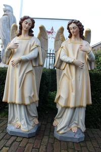 Angels en Terra-Cotta polychrome, France 19th century