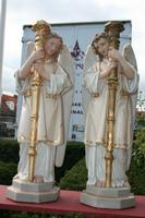 Angels en plaster polychrome, France 19th century