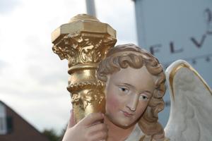 Angels en plaster polychrome, France 19th century