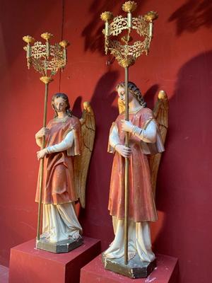 Angels en plaster polychrome / Brass / Bronze / Gilt, France 19th century ( anno 1880 )