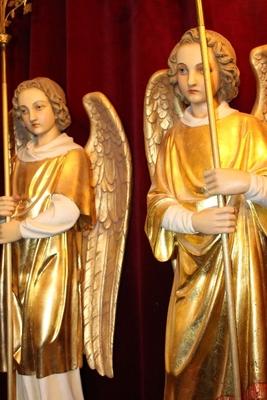 Angels Height Without Candle Holders 106 Cm en plaster polychrome / Gilt, France 19th century