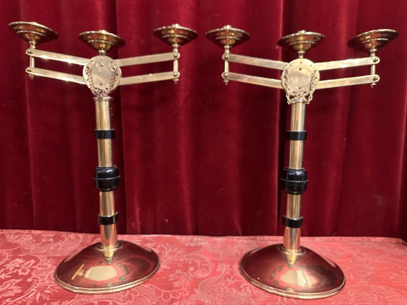 Pair art - deco Adjustable Candle Holders