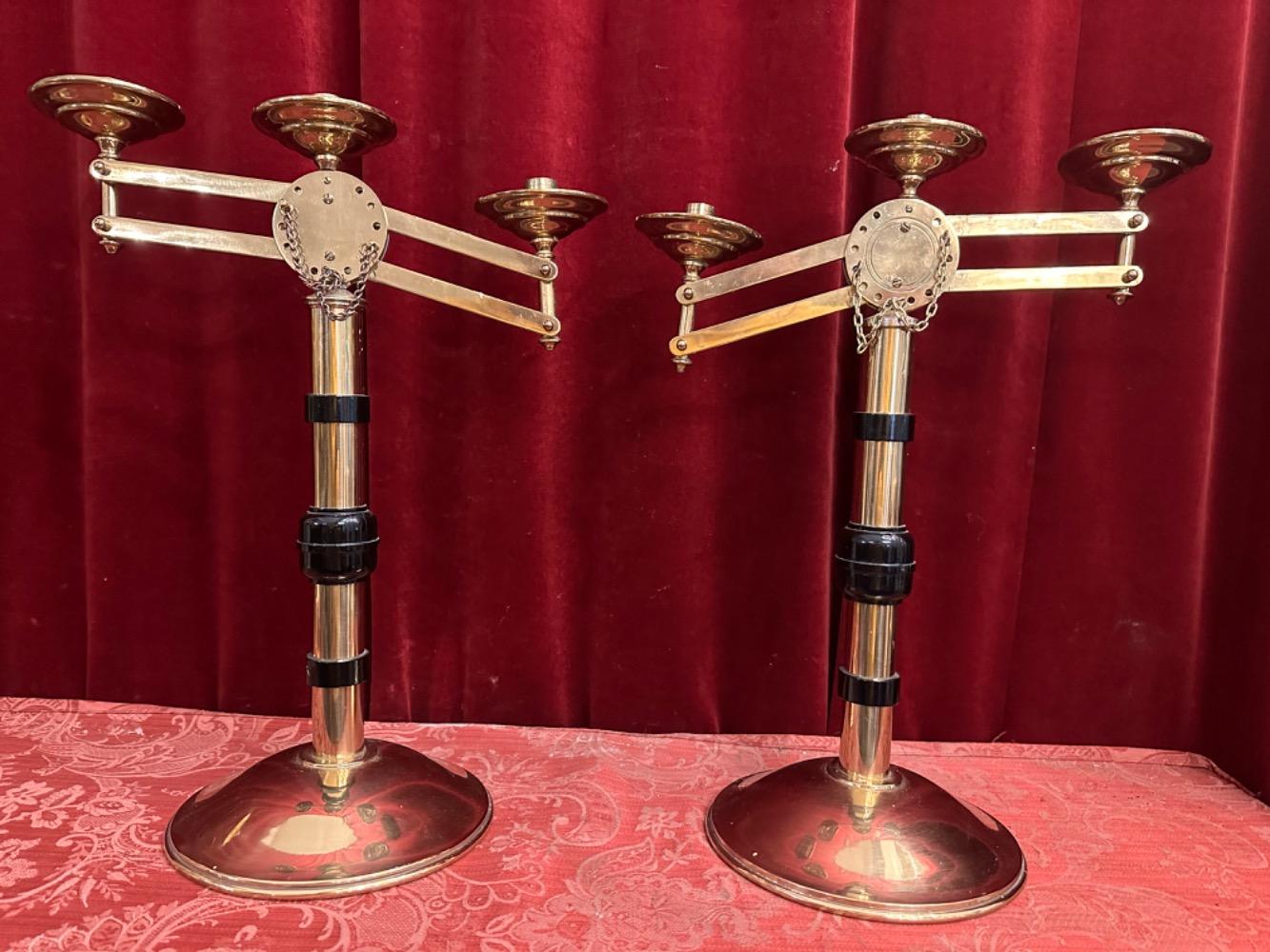 Pair art - deco Adjustable Candle Holders