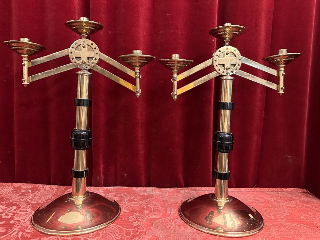 Pair art - deco Adjustable Candle Holders