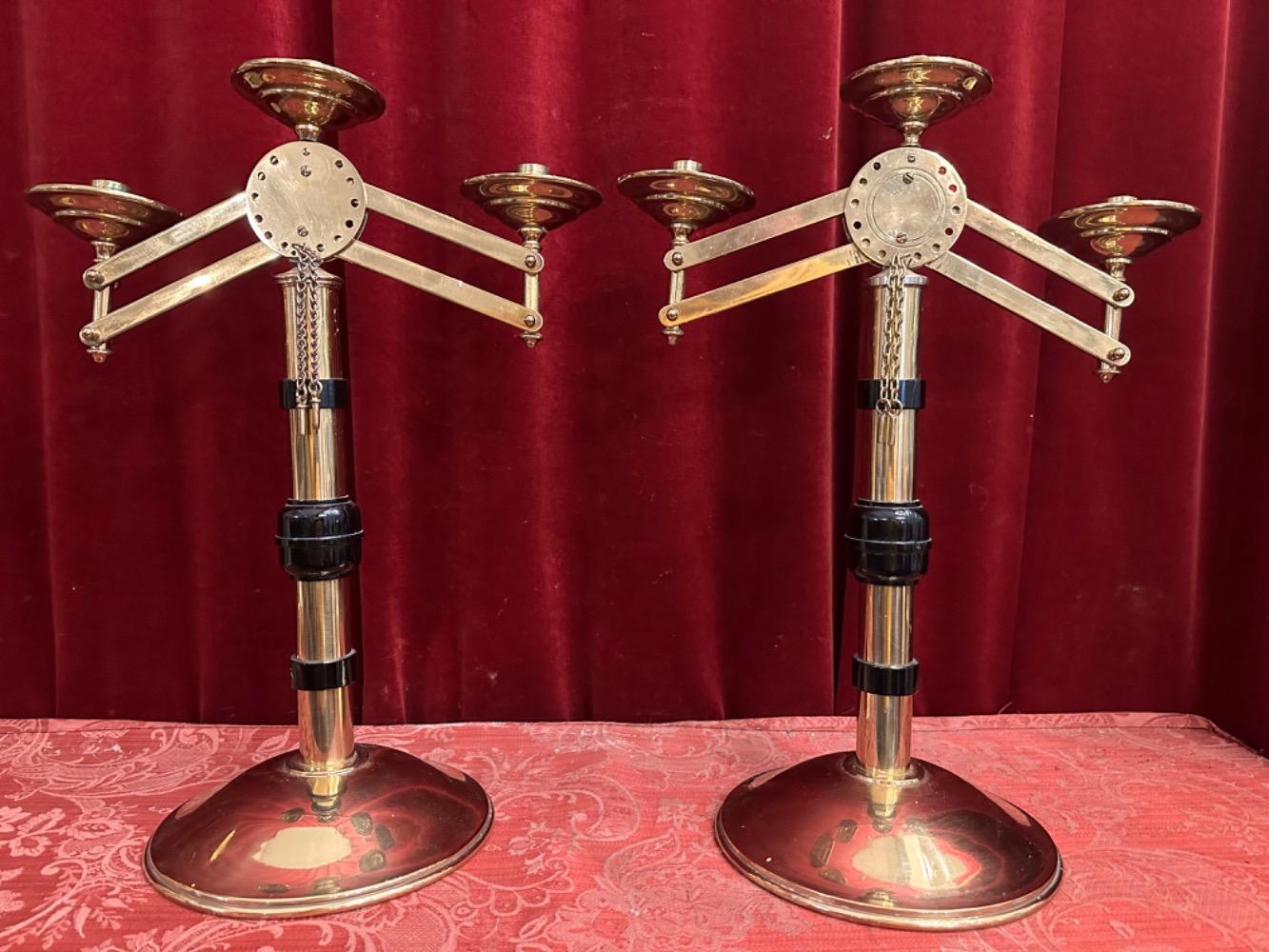 Pair art - deco Adjustable Candle Holders