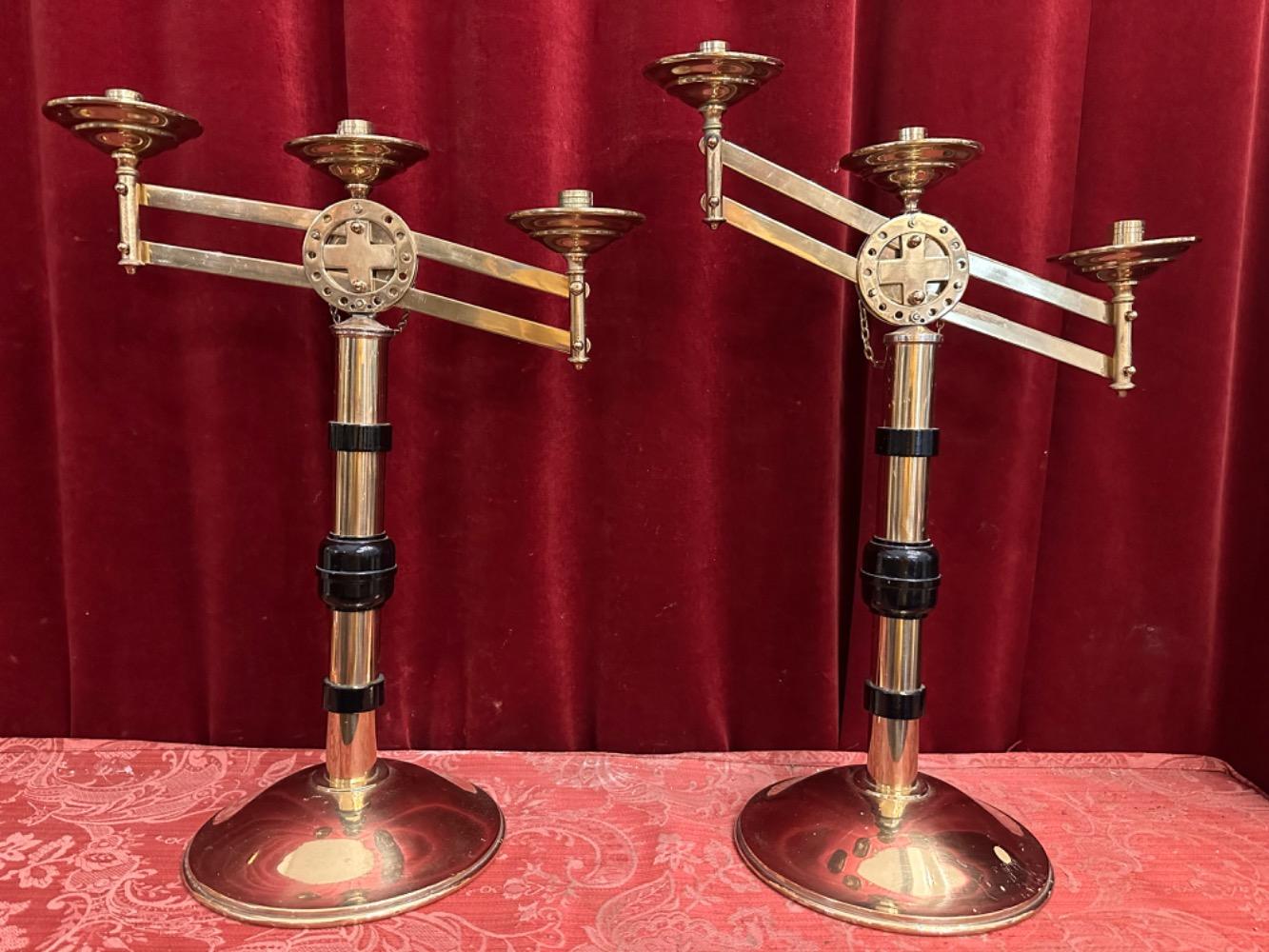 Pair art - deco Adjustable Candle Holders