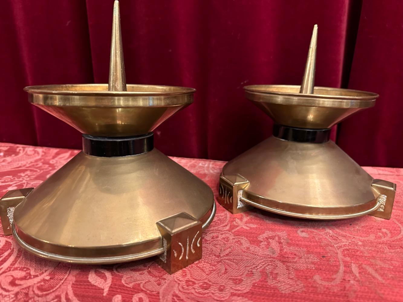 Pair art - deco Candle Holders Measures Without Pin