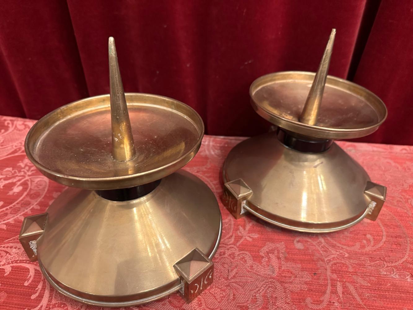 Pair art - deco Candle Holders Measures Without Pin