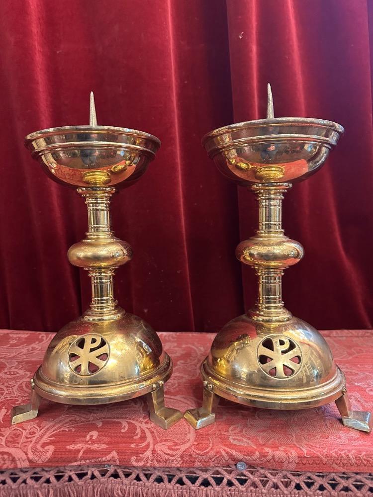 Pair art - deco Candle Holders Measures Without Pin