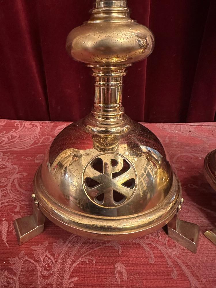 Pair art - deco Candle Holders Measures Without Pin