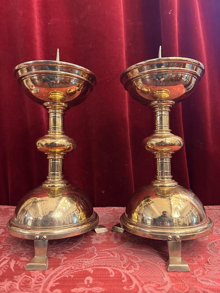 Pair art - deco Candle Holders Measures Without Pin