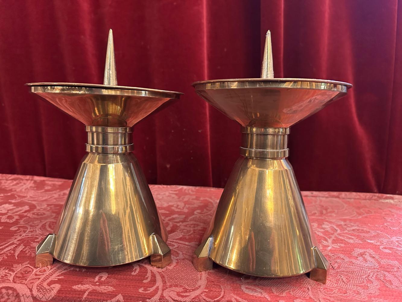 Pair art - deco Candle Holders Measures Without Pin