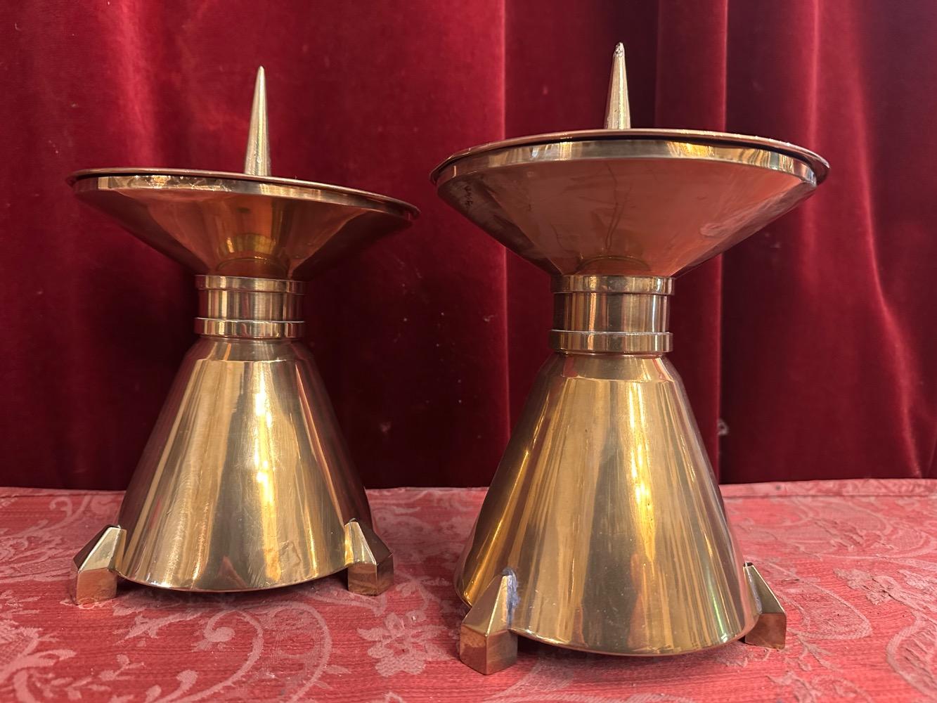 Pair art - deco Candle Holders Measures Without Pin