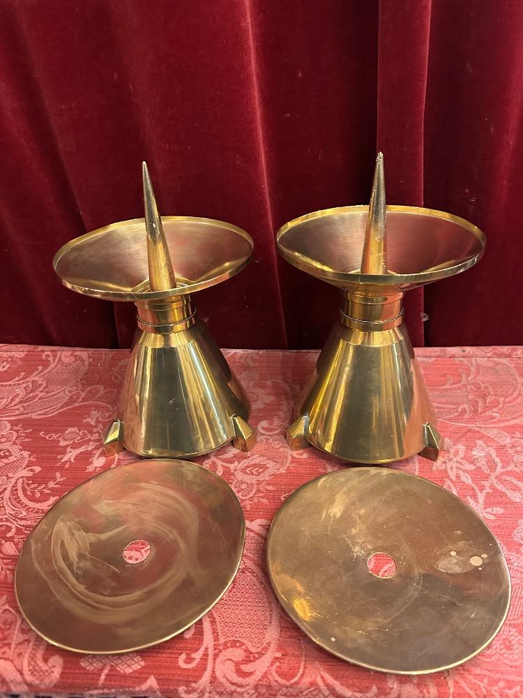 Pair art - deco Candle Holders Measures Without Pin
