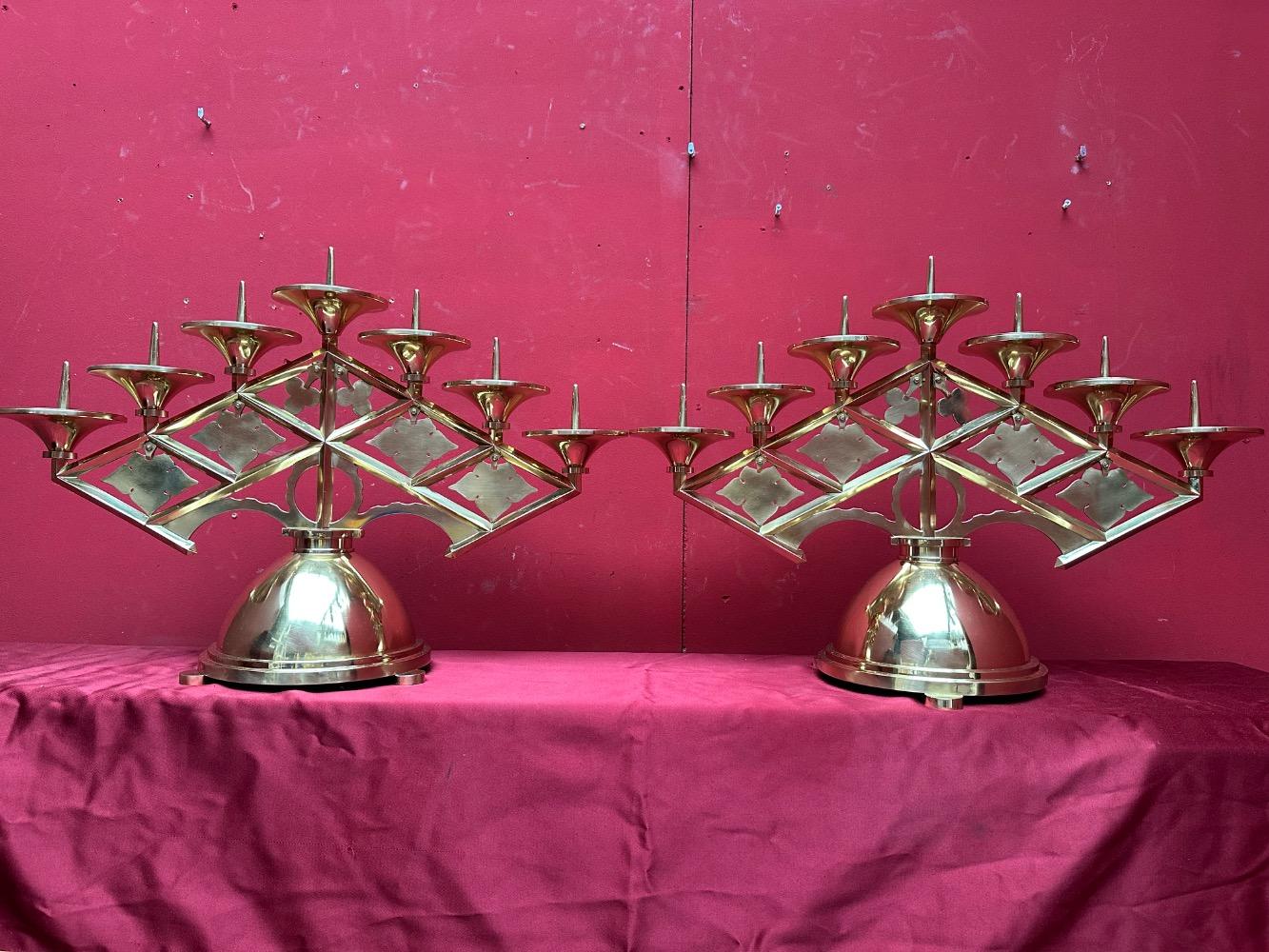 Pair art - deco Candle Holders Measures Without Pin
