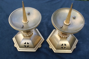 Candle Sticks style ART - DECO en Bronze, Dutch 20th century