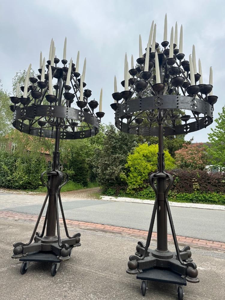 Pair art - deco Large Candle Holders By : Brom !