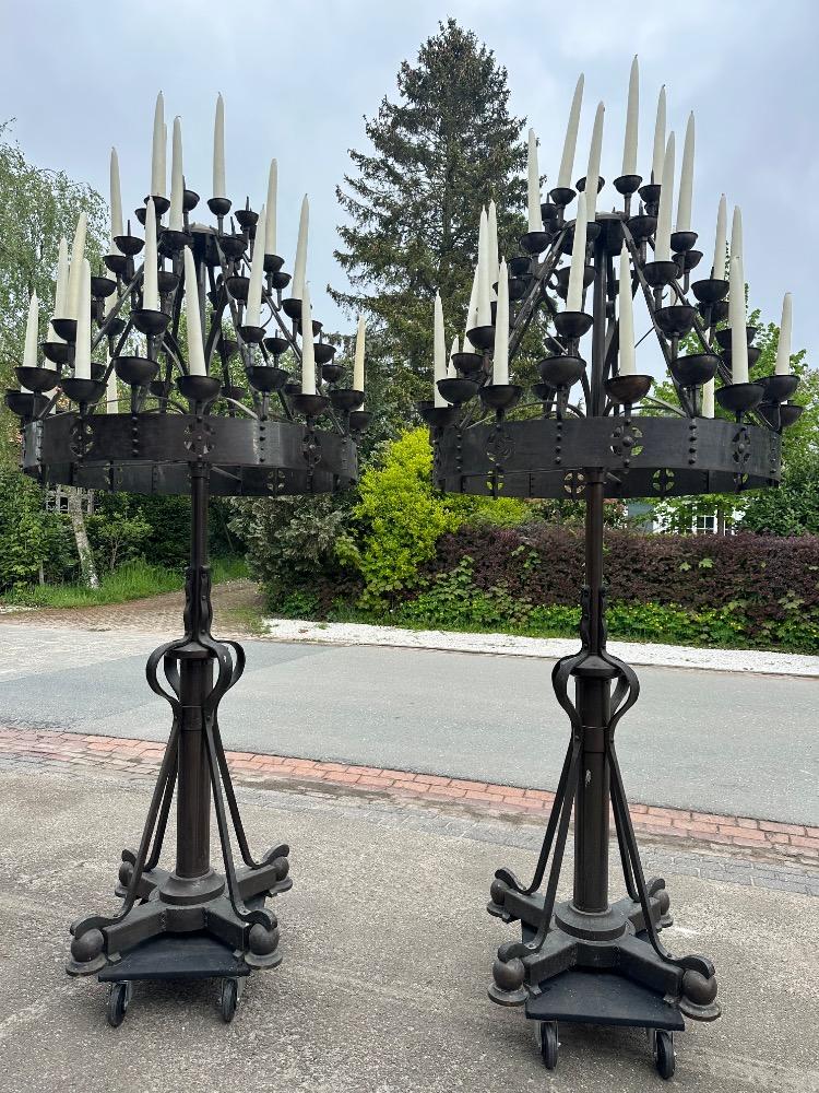 Pair art - deco Large Candle Holders By : Brom !