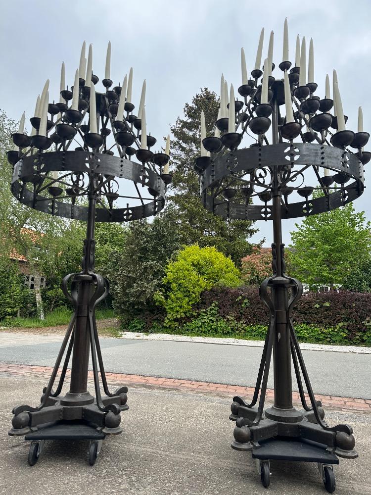 Pair art - deco Large Candle Holders By : Brom !