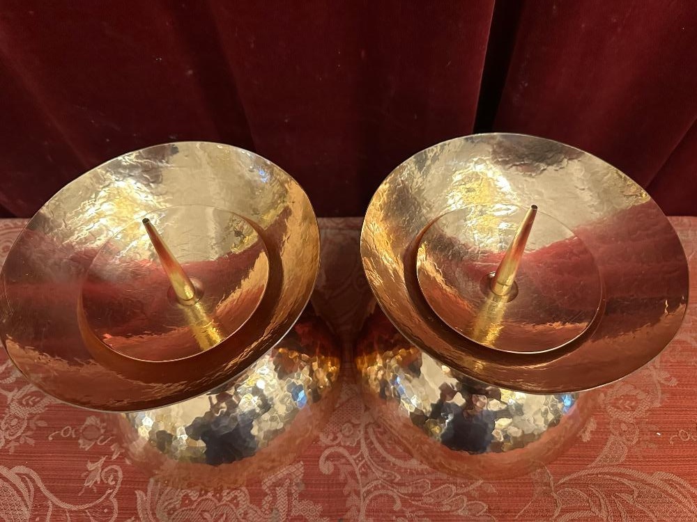 Pair Art Nouveau  Candle Holders Measures Without Pin
