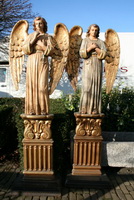 Angels style barok wood polychrome, spain 19th century