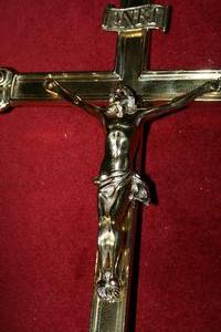 Identical Altar Crosses style Barok en BRASS, FRANCE 19 th century