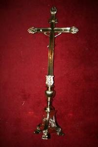 Identical Altar Crosses style Barok en BRASS, FRANCE 19 th century