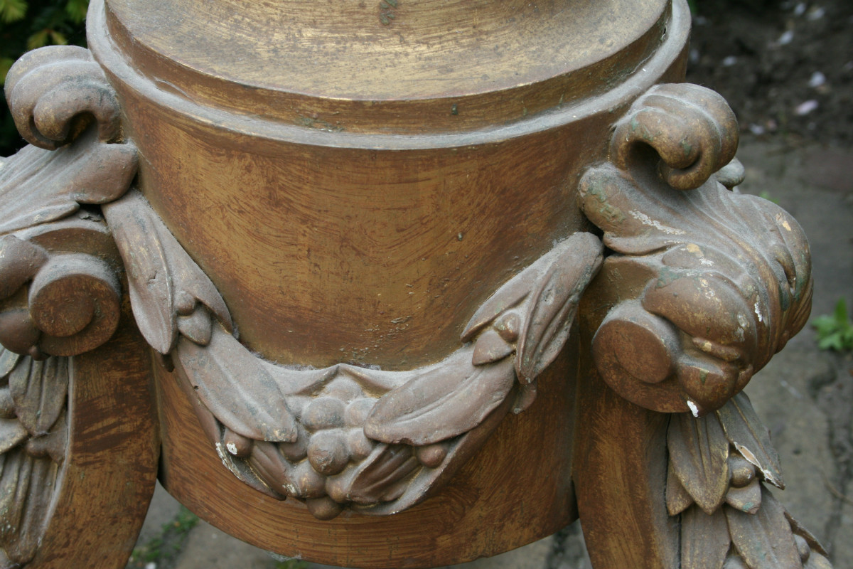 Pair barok Large Wooden Candle Sticks