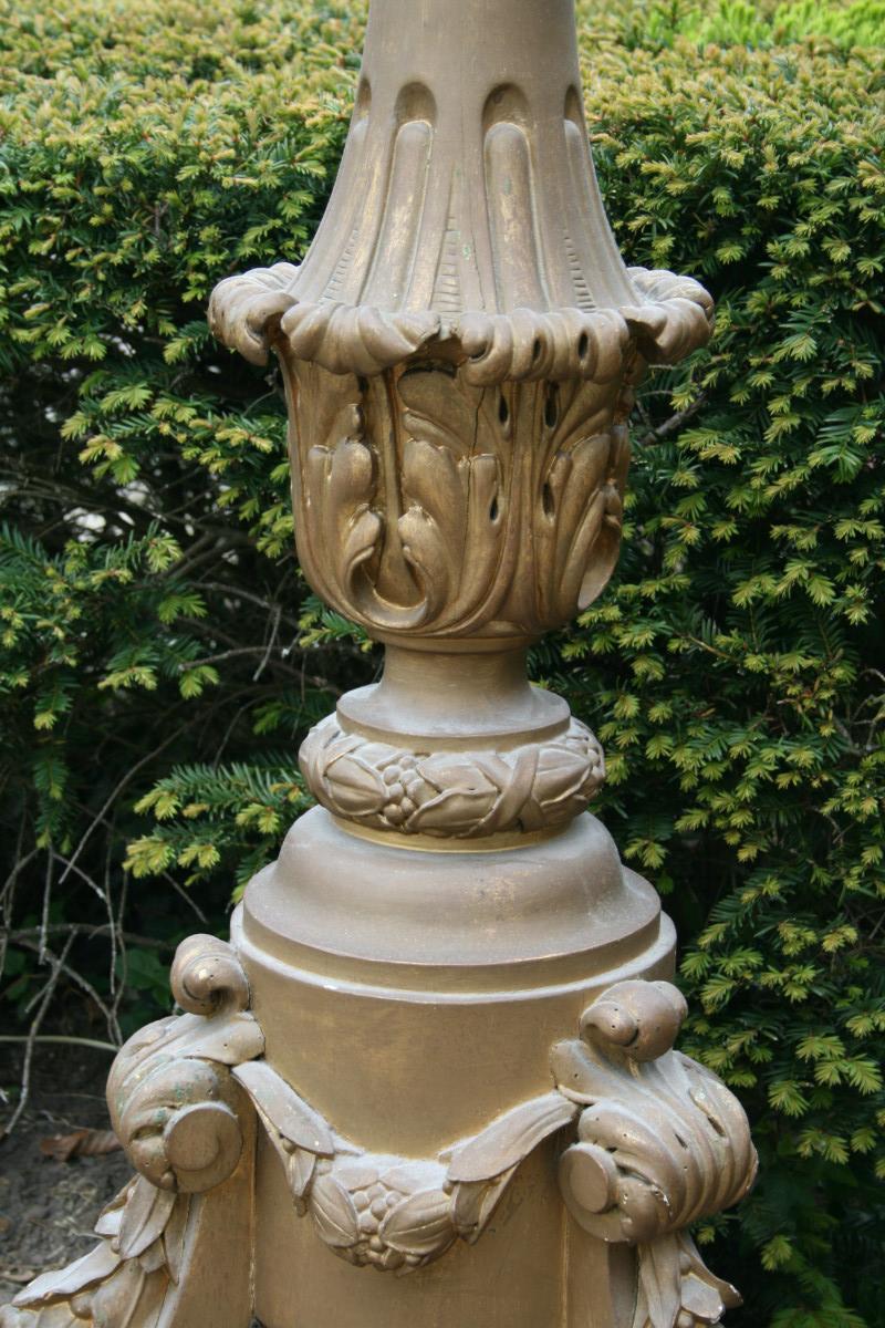 Pair barok Large Wooden Candle Sticks