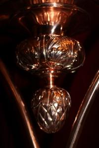 Baldachin-Lanterns style baroque en Brass / Red Copper, Belgium 18 th century
