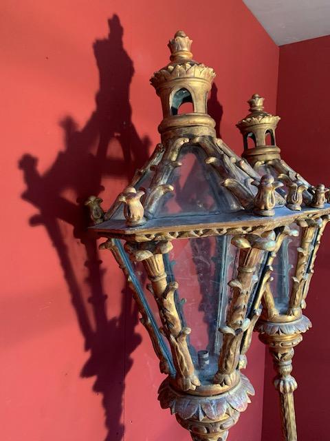 Pair Baroque Exceptional Pair Of Large Baroque Venetian Lanterns