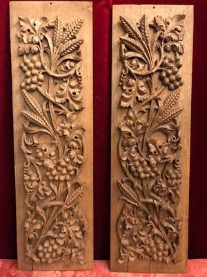 Hand Carved Panels style Baroque en hand-carved wood Oak, Dutch 19th century ( anno 1865 )